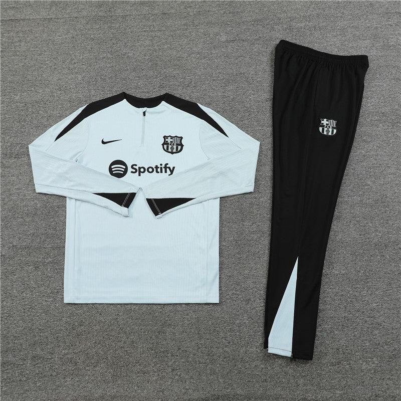 Conjunto Treino Barcelona 24/25 - Versão Jogador - Cinza e preto