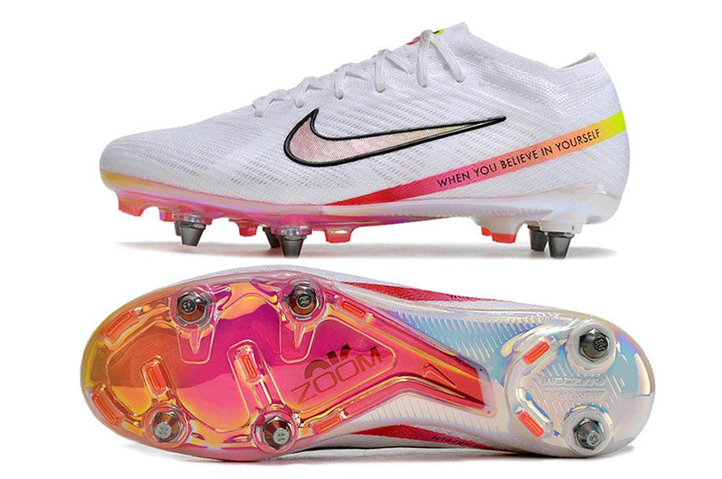 Chuteira Trava Mista Nike Air Zoom Mercurial Vapor 15 Elite Trava Mista Branca "Rashford"