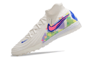 Chuteira Society Nike Phantom Luna 2 Elite TF Branca, Azul e Rosa