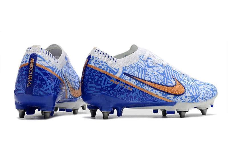 Chuteira Trava Mista Nike Air Zoom Mercurial Vapor 15 Elite Trava Mista Azul "CR7"