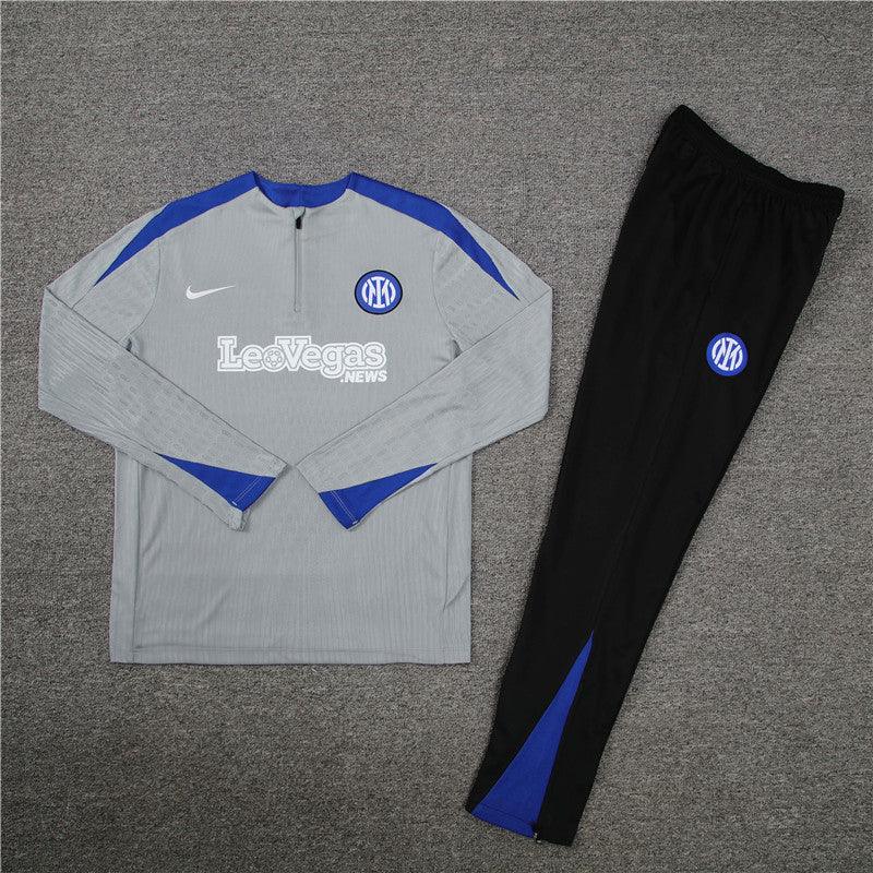 Conjunto Treino Inter de Milão 24/25 - Versão Jogador - Cinza e preto