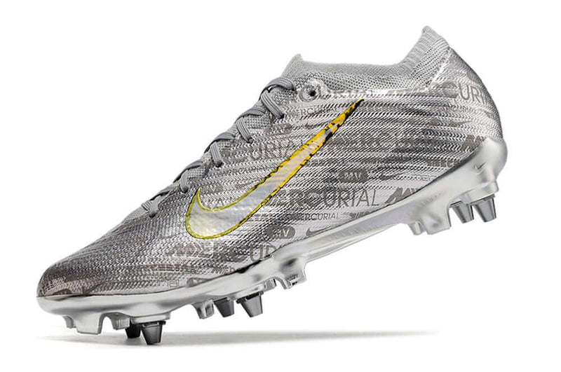 Chuteira Trava Mista Nike Air Zoom Mercurial Vapor 15 Elite Trava Mista Prata "Anniversary 25 Years Pack"