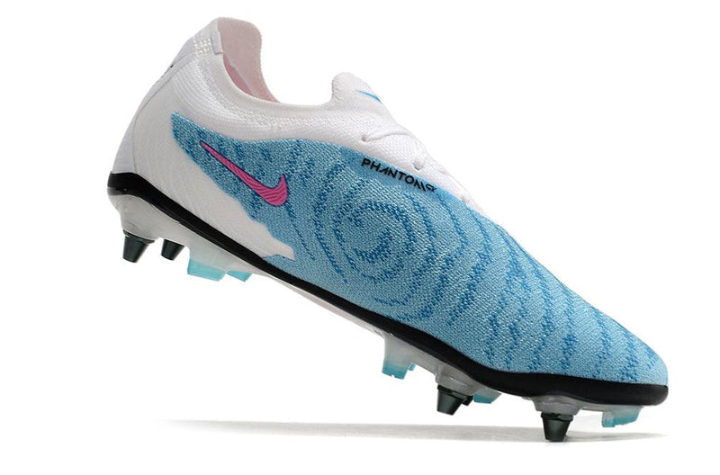 Chuteira Trava Mista Nike Phantom GX Elite Trava Mista Branca e Azul "Blast Pack"