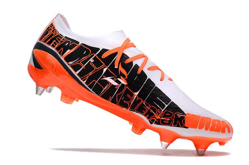 Chuteira Trava Mista Adidas X Speedportal Messi.1 Ponta de Aluminio Branca e Laranja "Balon te Adoro Pack"