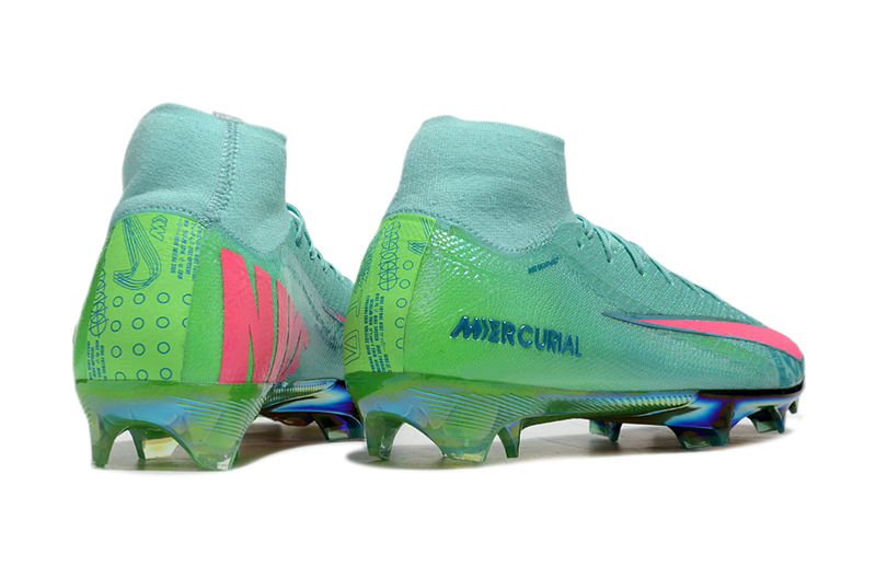 Chuteira Campo Nike Air Zoom Mercurial Superfly 16 Elite FG Branca, Laranja e Preto "Electric Pack"
