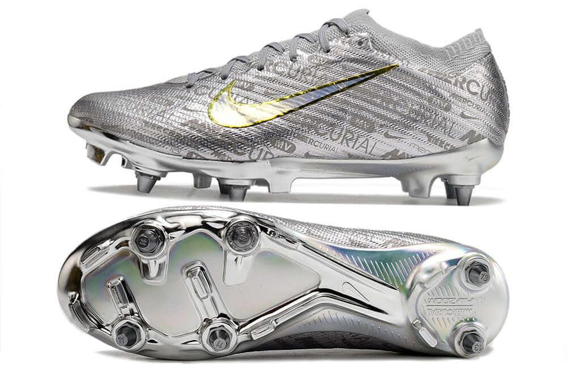 Chuteira Trava Mista Nike Air Zoom Mercurial Vapor 15 Elite Trava Mista Prata "Anniversary 25 Years Pack"