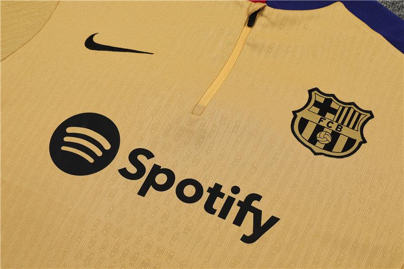 Conjunto Treino Barcelona 24/25 - Versão Jogador - Dourado e preto